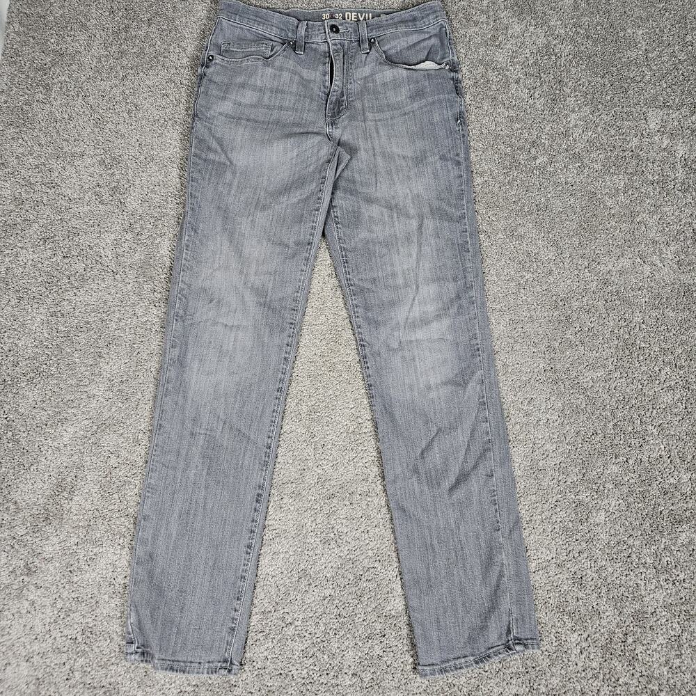 Devil Dog Jeans Men's 30X32 Gray Slim Fit Tapered Stretch Minimalist Indie